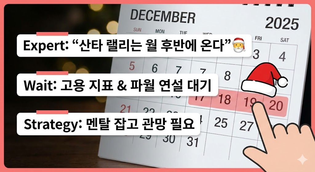 12월 후반부를 가리키는 손가락과 희망적인 메시지