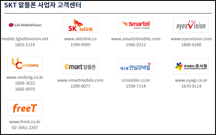 알뜰폰 고객센터