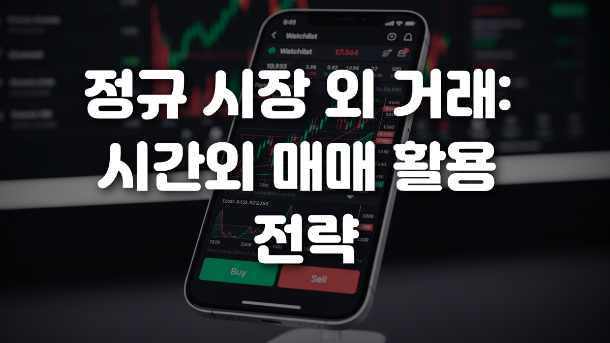 정규 시장 외 거래 시간외 매매 활용 전략