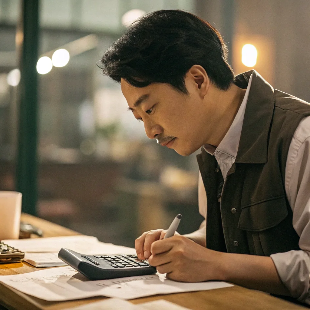 남자가 최저임금 계산하는 모습_3