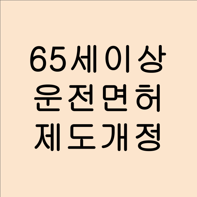 📢 65세 이상 운전면허 제도 개정! 혈압 검사 및 안전 기준 강화