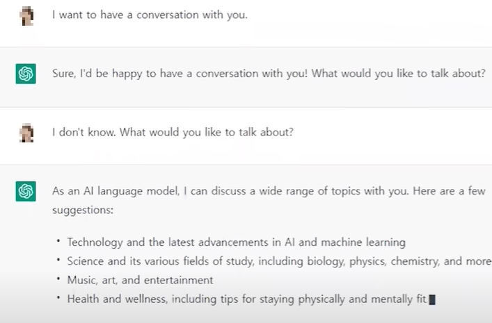 Chat GPT와 대화하기