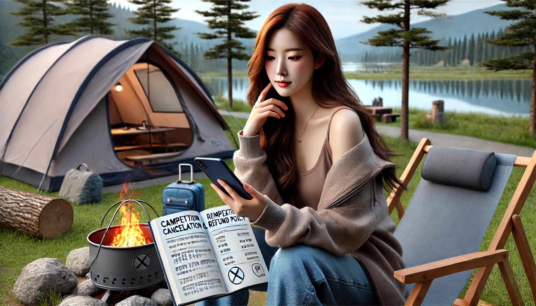 캠핑장 예약 취소하는 이미지