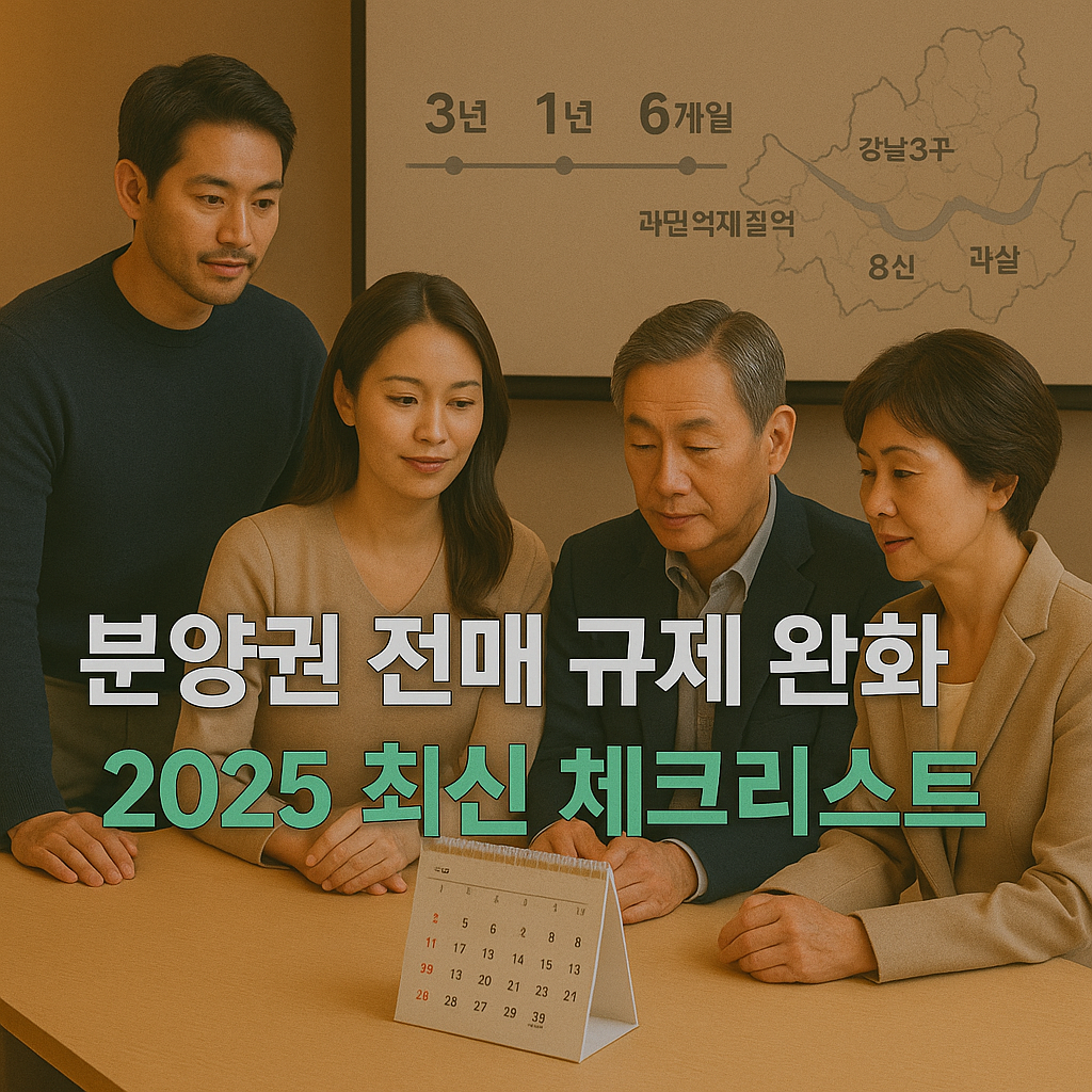 분양권 전매 규제 완화 2025 최신 체크리스트