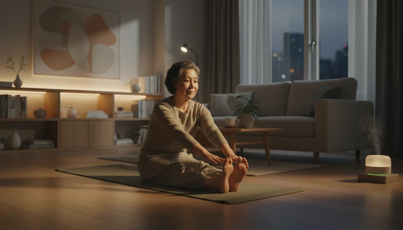 긴장을 완화하고 혈압을 낮추는 저녁 스트레칭 동작