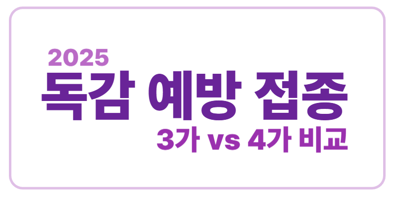 2025 독감예방 접종 3가 vs 4가 비교에 관한 표어 이미지