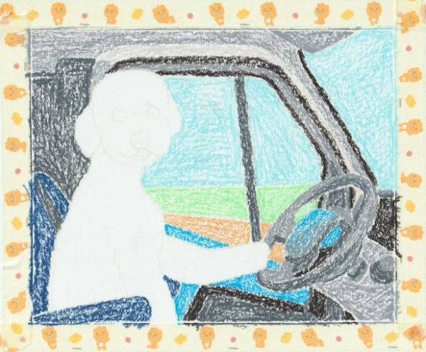 바깥 풍경과 차안 배경부터 채색한 그