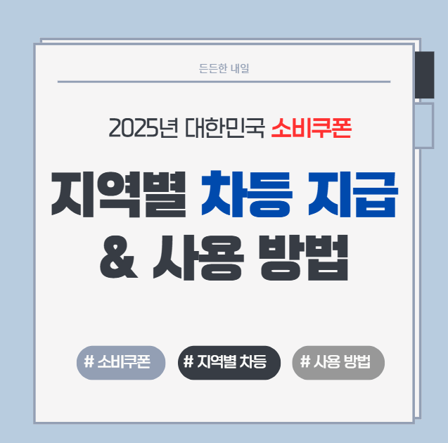 대한민국 소비쿠폰: 지역별 차등 지급과 사용 방법, 제한사항