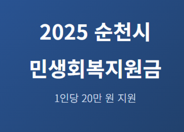 2025 순천시 민생회복지원금 20만원 신청기간 등 완벽 가이드
