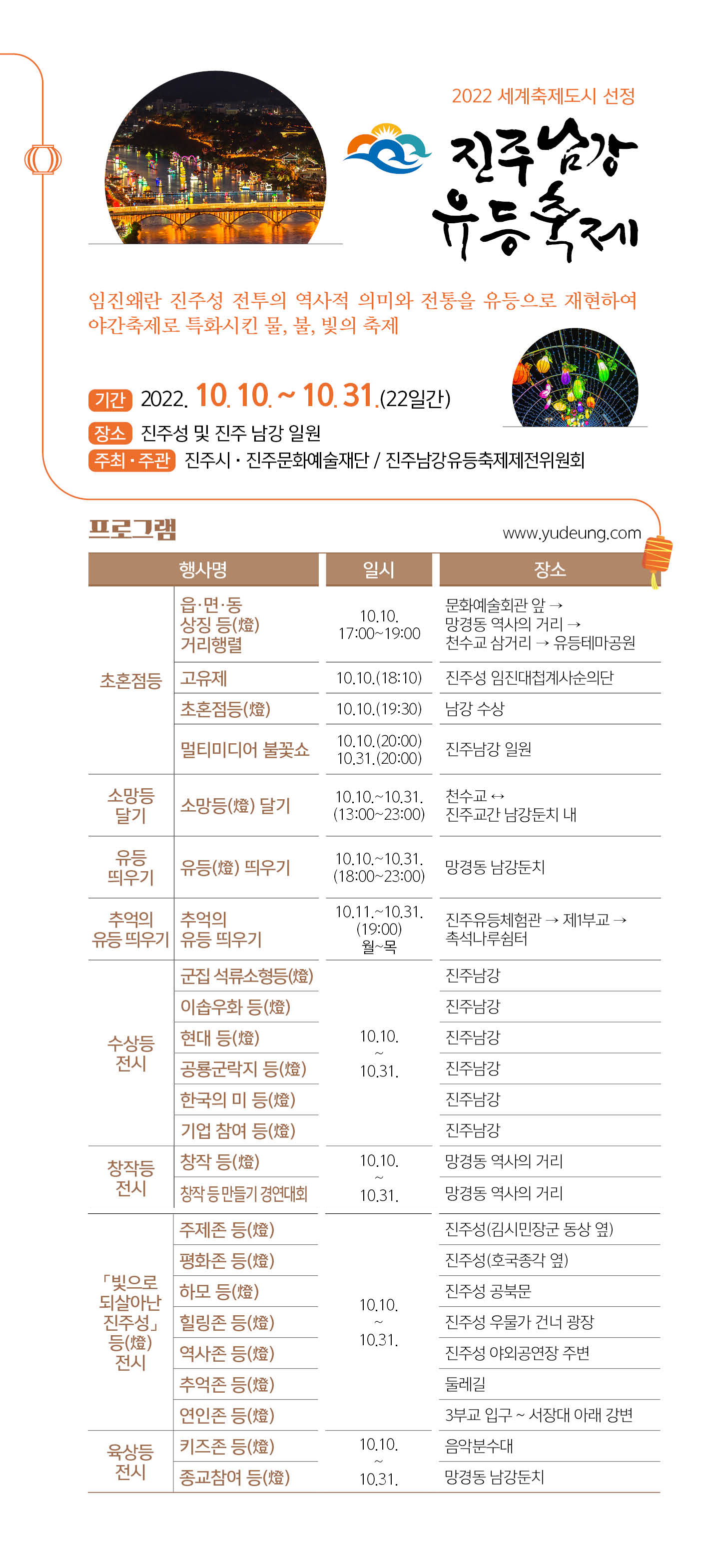 진주 남강 유등 축제 안내