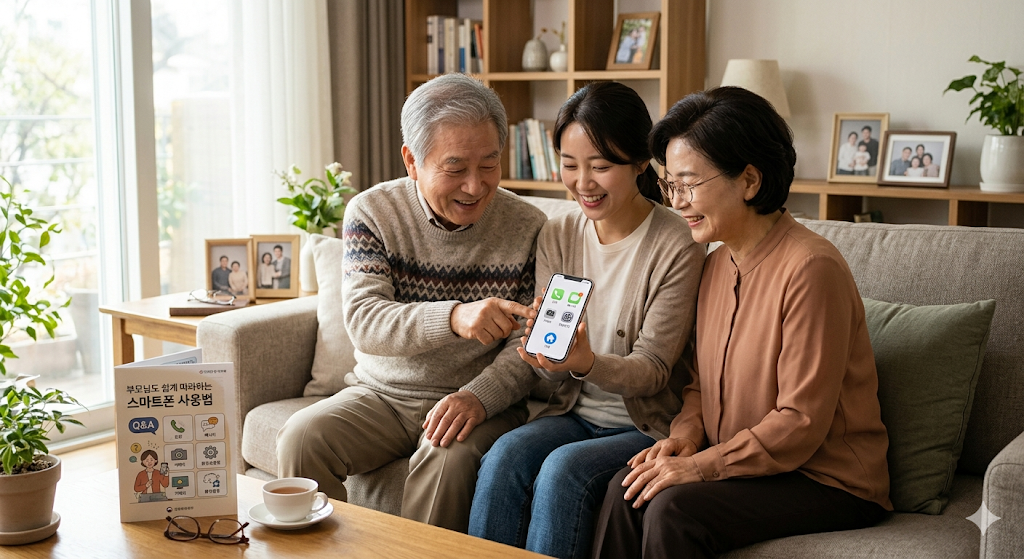 부모님도 쉽게 따라하는 스마트폰 사용법, 자주 묻는 기능만 정리했습니다