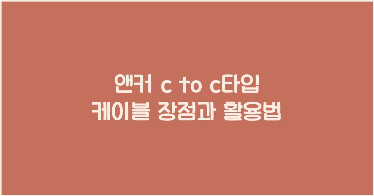 앤커 c to c타입 케이블