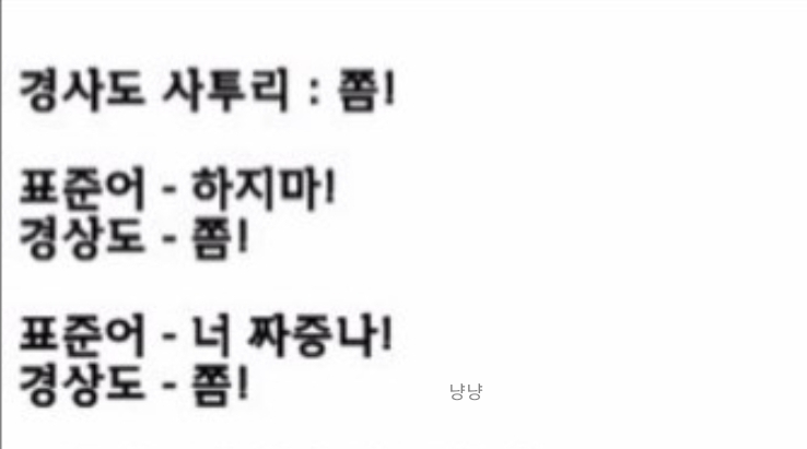 경상도 사투리 모음