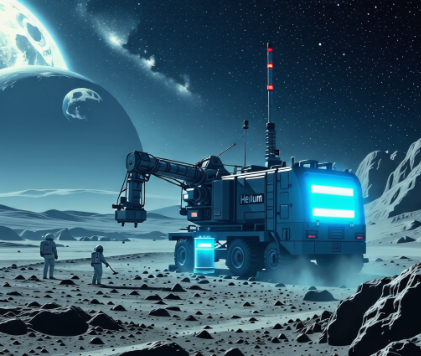 달에서 헬륨3 채굴 이미지