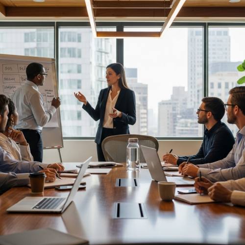 회의하는 사진으로 거버넌스를 예시하는 사진