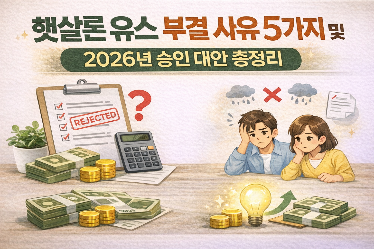 햇살론 유스 부결 사유 5가지 및 2026년 승인 대안 총정리