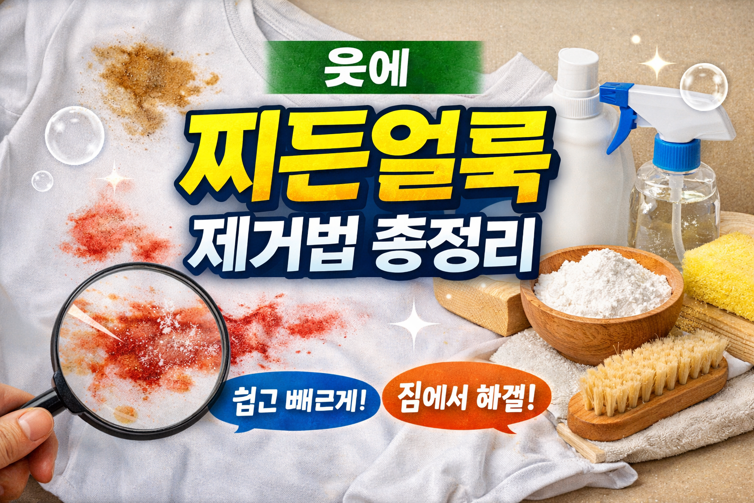 옷에 찌든얼룩제거법