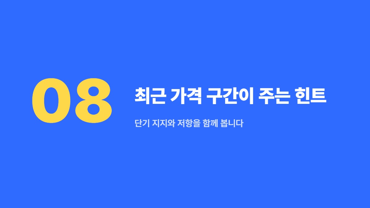 최근 가격 구간이 주는 힌트 — 단기 지지와 저항을 함께 봅니다