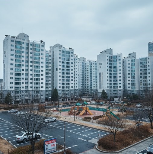 대한민국 아파트 단지 전경 사진