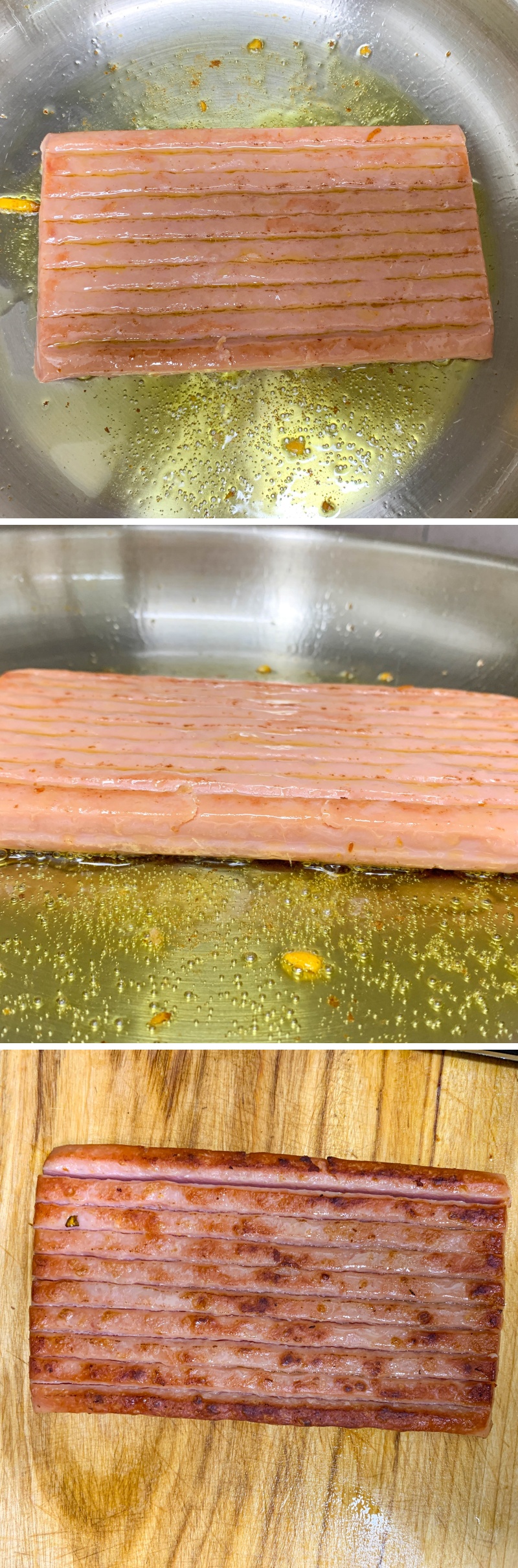 스팸김밥햄-조리-프라이팬