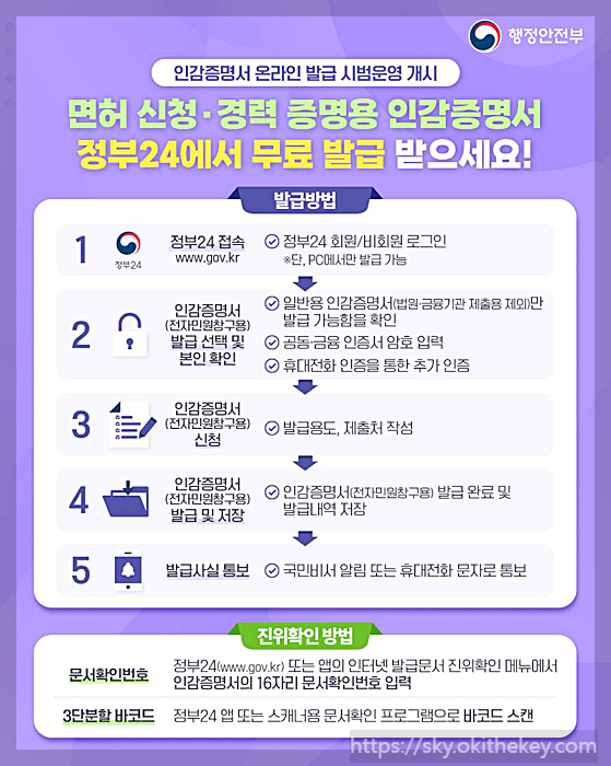 인감증명서 온라인 무료 발급