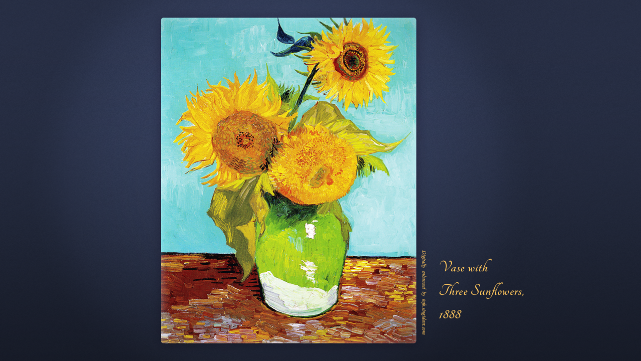 02 고흐 세 송이 해바라기 C - Vincent van Gogh 빈센트 반 고흐 배경화면