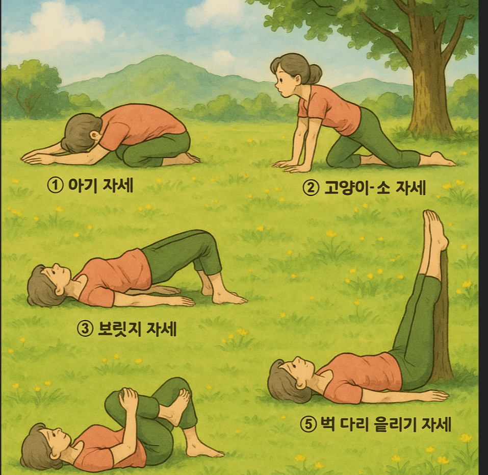 중년 이후 허리 통증을 완화하는 요가 자세 BEST 5