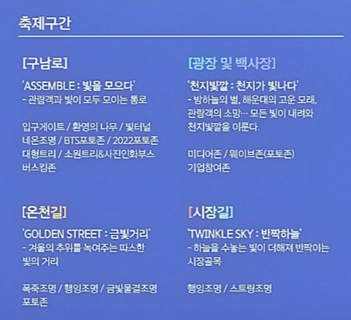 해운대 빛축제 점등시간과 힐링코스가 11월부터 23년 1월까지 진행한다고 합니다.