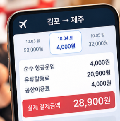 10월 유류할증료 조회와 제주 항공권 확인하는 곳