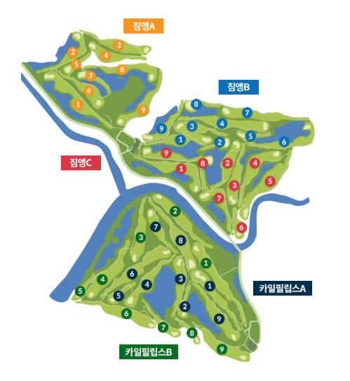 골프존카운티 영암45 코스 지도