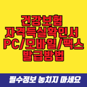 건강보험 자격득실확인서 발급방법