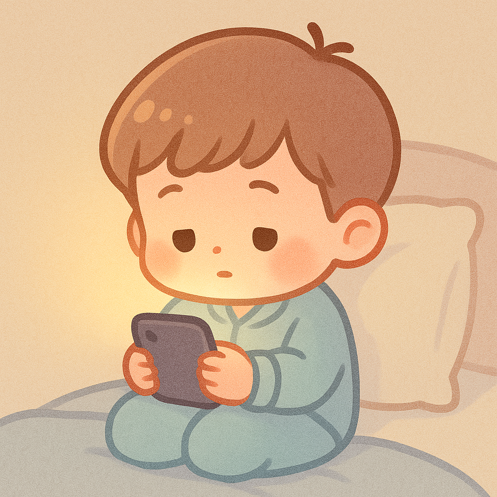 스마트폰 보는 어린이