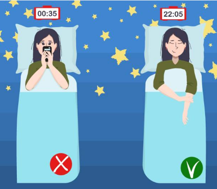 잠들기 30분 전부터 스마트폰 멀리하기