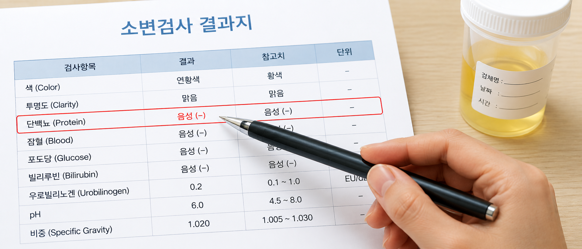 소변검사에서 단백뇨가 나왔을 때 의미
