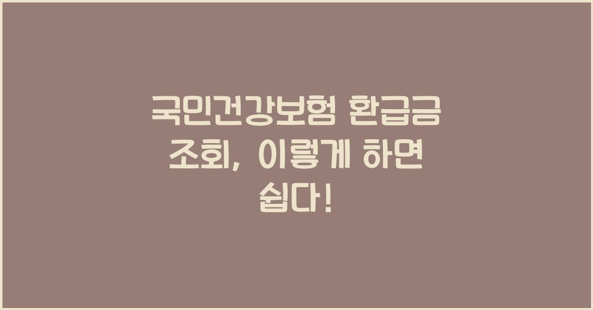 국민건강보험 환급금 조회