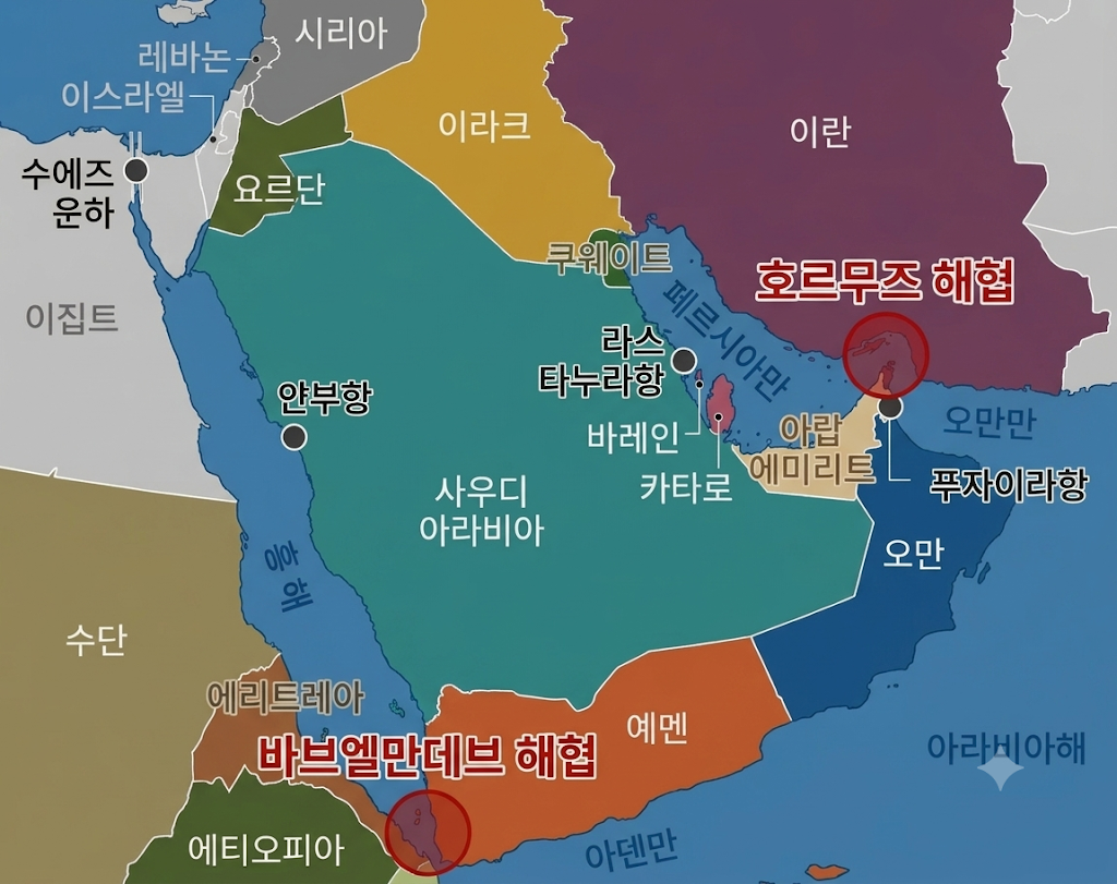 원유 수송 2대 병목 지점