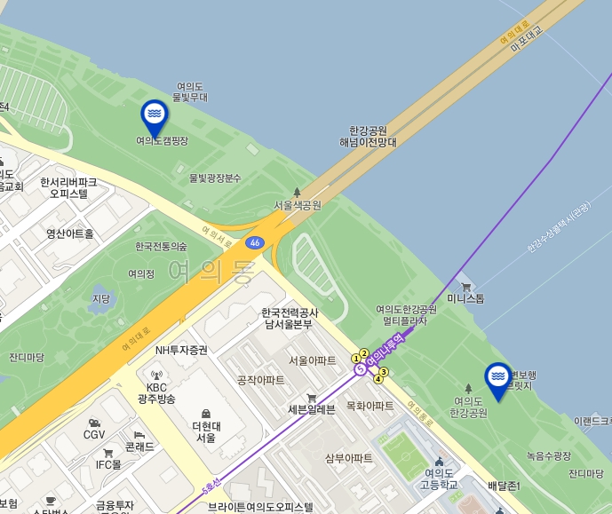 여의도 한강공원 텐트존 위치