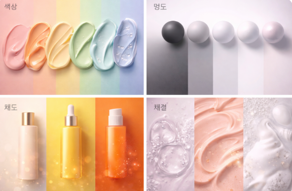 색상, 명도, 채도, 제형 이미지