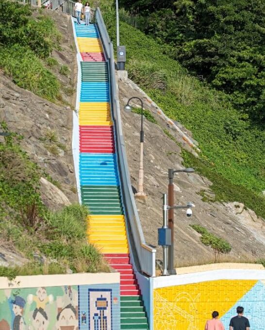 절영해안산책로 무지개 피아노계단