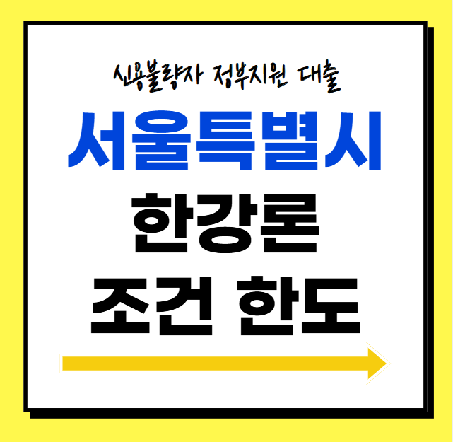 신용불량자 서울특별시 한강론 정부지원 대출 조건 한도