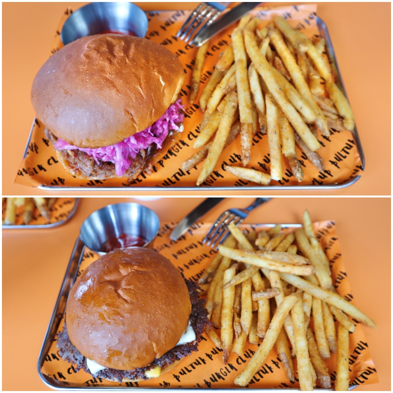 불턱버거(위), 치즈버거(아래)