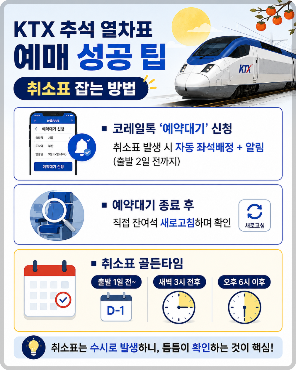 KTX 추석 열차표 예매 이미지