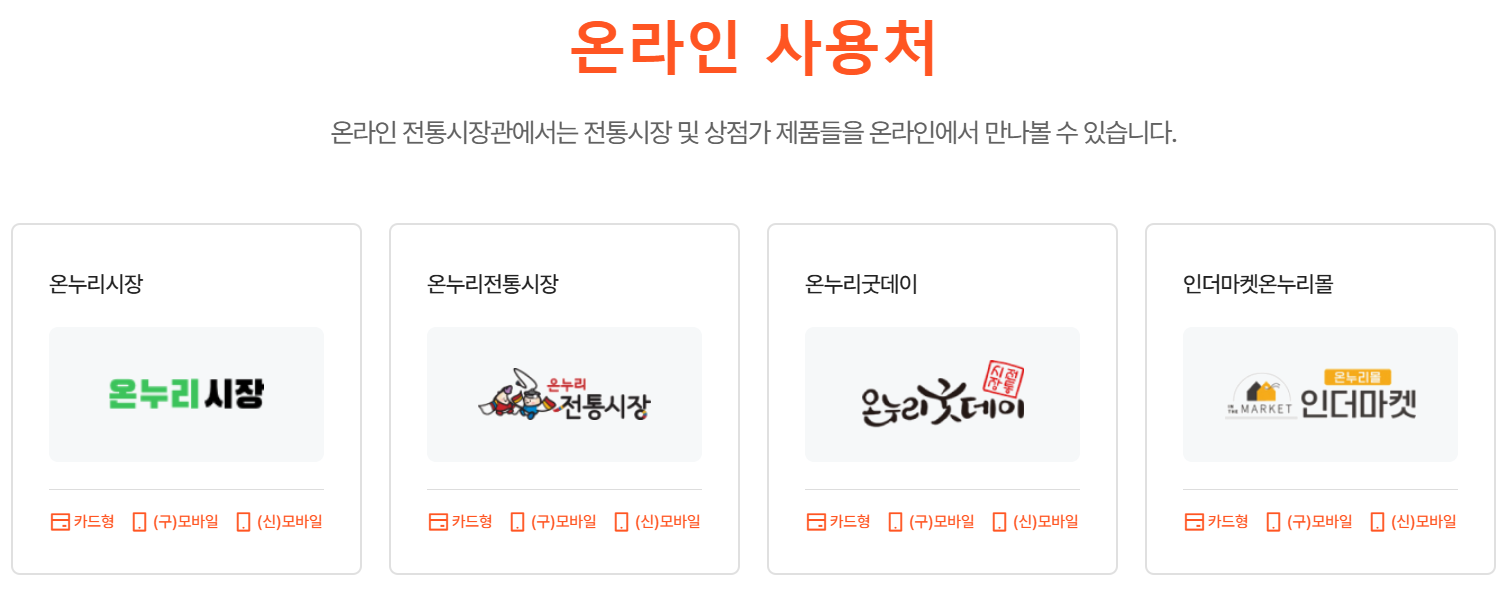 온누리상품권사용처 사용방법 바로 알아보기
