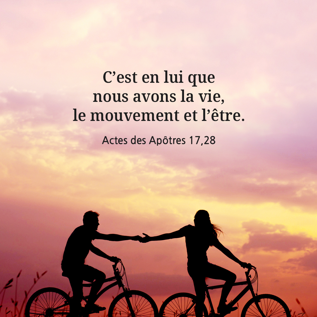 C’est en lui que nous avons la vie, le mouvement et l’être. (Actes des Apôtres 17,28)