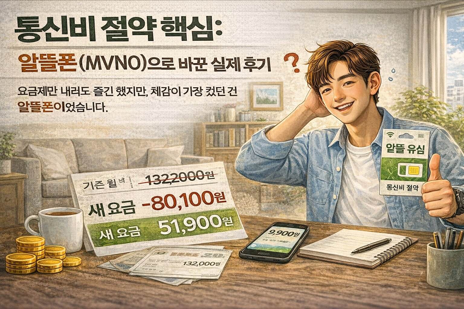통신비 절약 핵심: 알뜰폰(MVNO)으로 바꾼 실제 후기