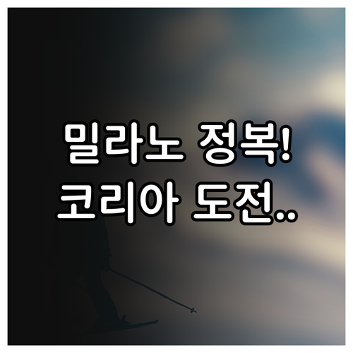 밀라노 코르티나 동계올림픽 종목별 특..