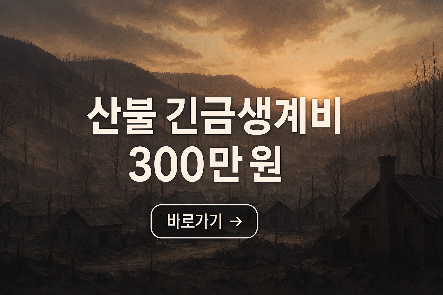 산불 피해 주민에 긴급생계비 300만 원 지급 시작