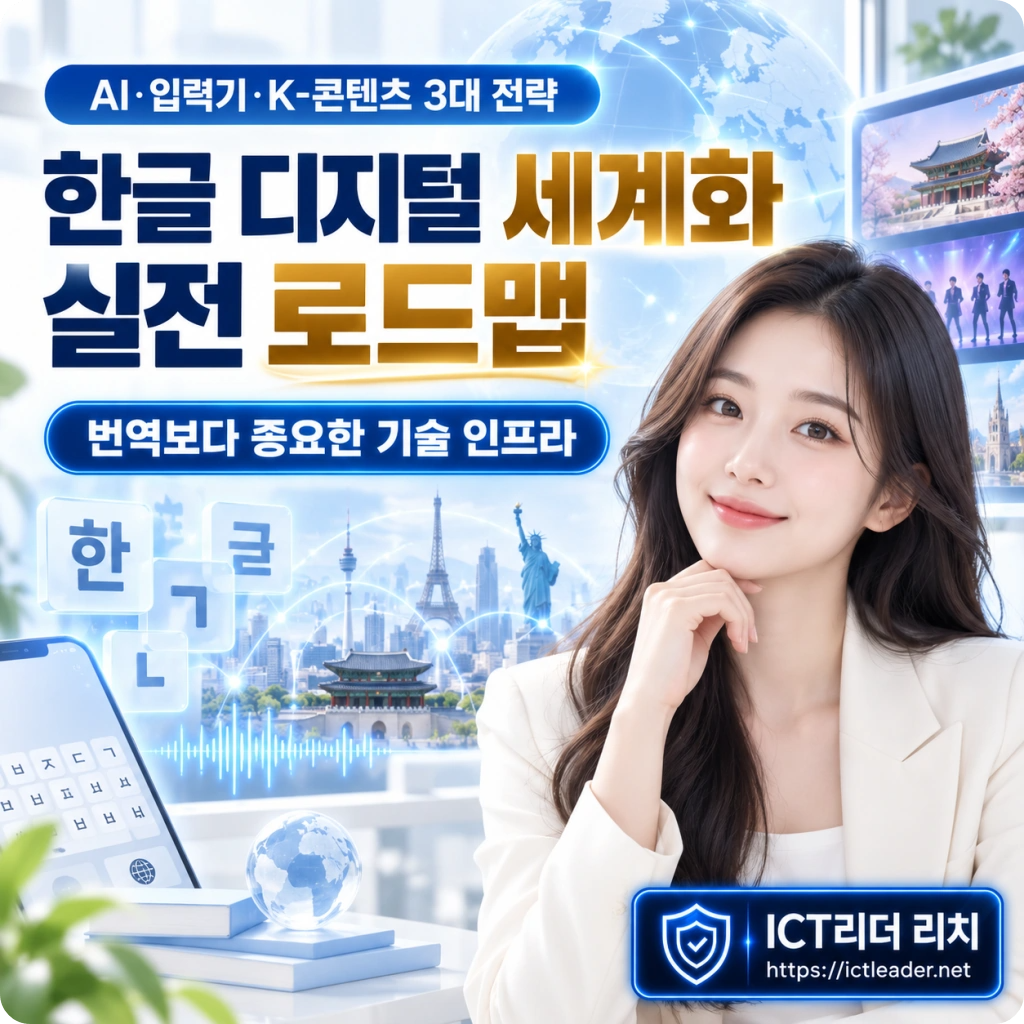 한글 디지털 세계화 실전 로드맵과 AI 입력기 K-콘텐츠 3대 전략을 소개하는 여성 전문가 썸네일