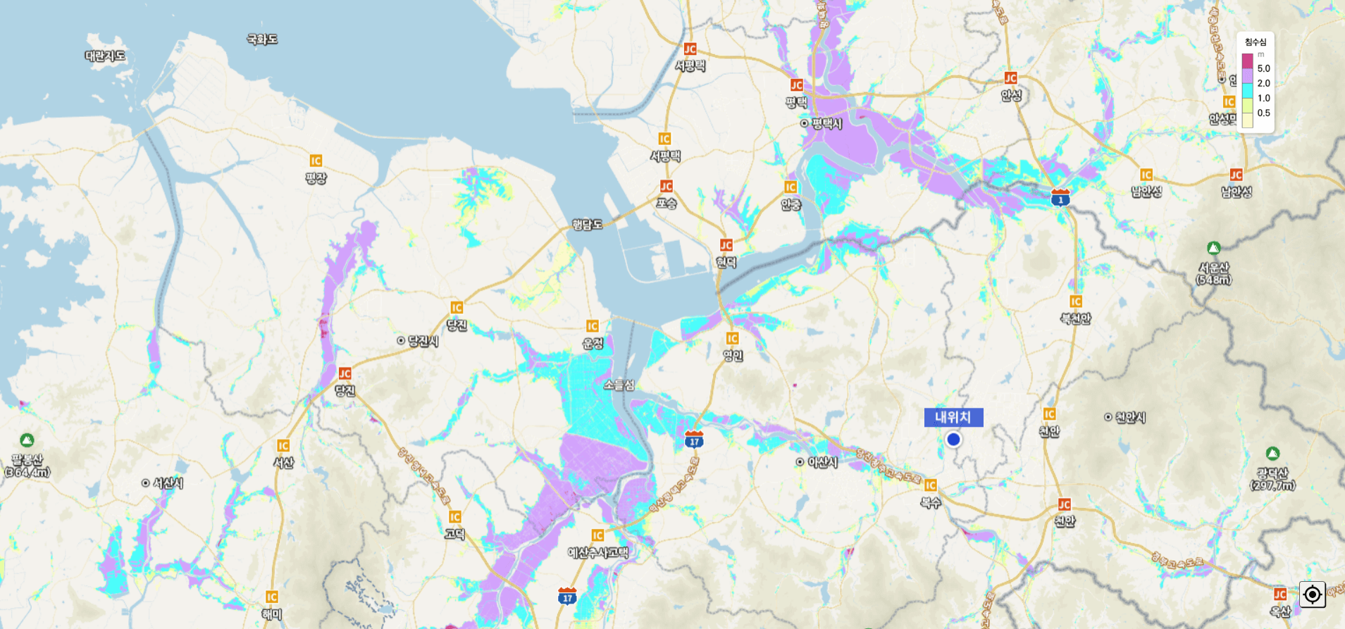 실시간 침수 우려지역 확인