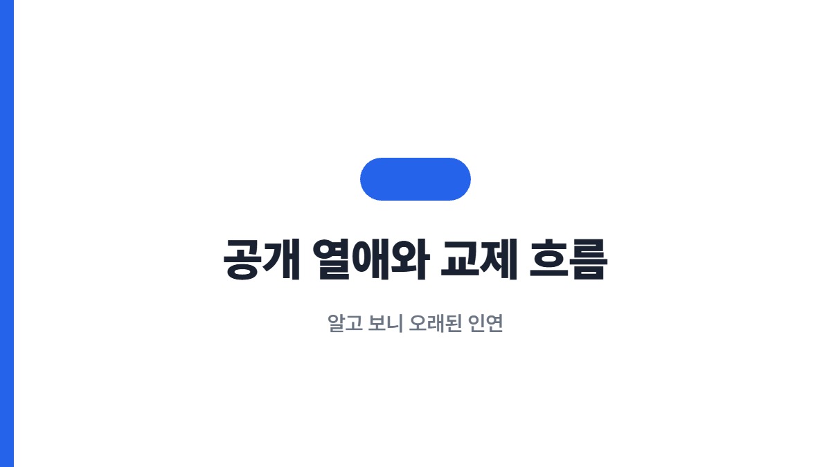 공개 열애와 교제 흐름 — 알고 보니 오래된 인연